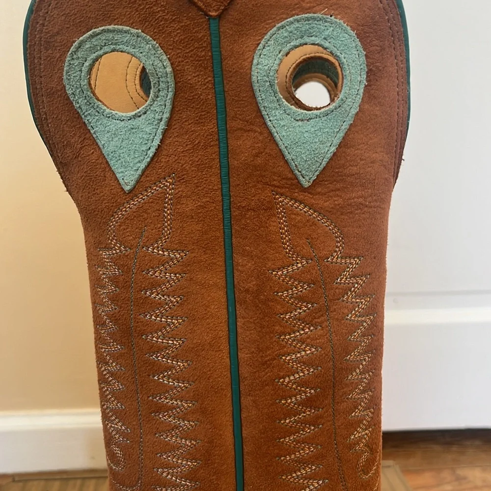 Fenoglio Tiffany Blue & Cognac Full Hide Boots 8.5 - Picture 4 of 10